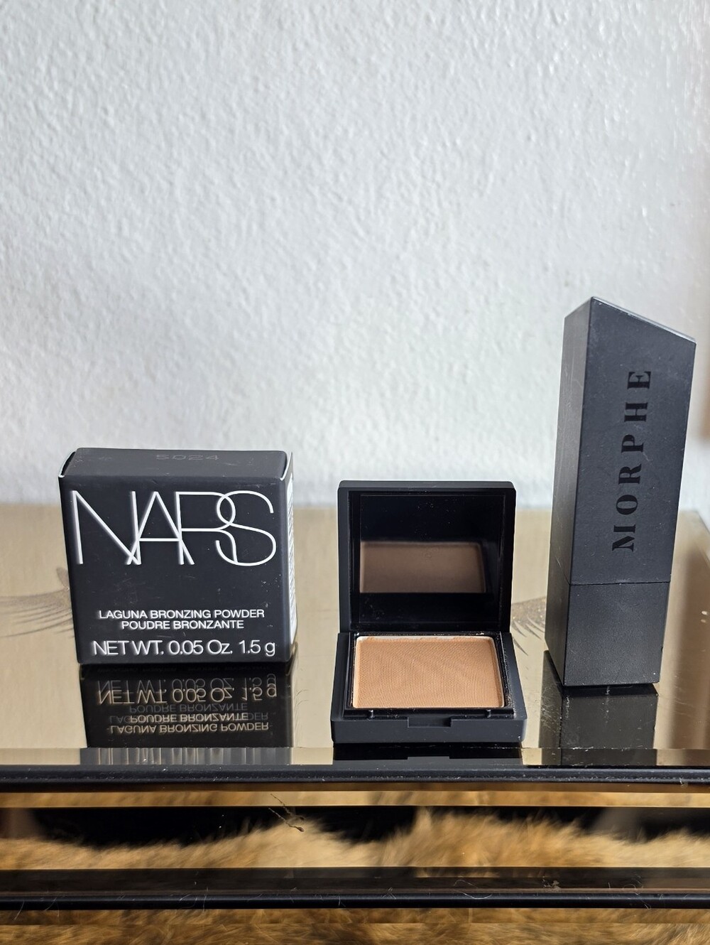 NARS Laguna Bronzing Powder — Tan Bronzer Compact And Morphe Sweet Tea Matte Lip